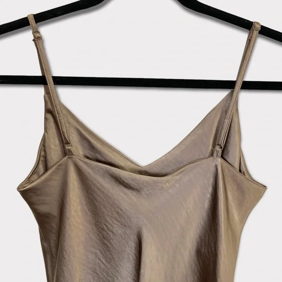 Oak + Fort Midi Slip Dress Taupe Size S - Picture 4 of 12